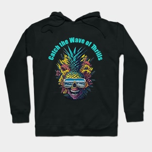 Summer color in Pineapple skull face, Catch the Wave of Thrills Hoodie